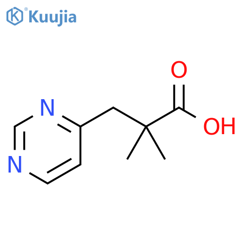 2,2-dimethyl-3-(pyrimidin-4-yl)propanoic acid structure