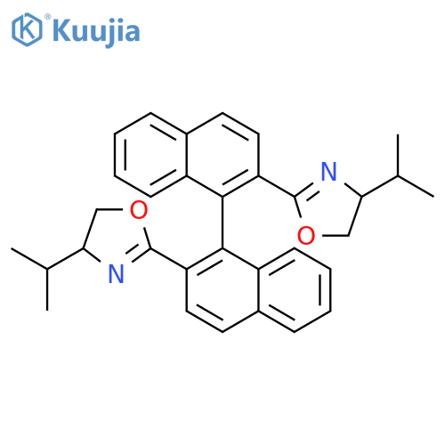 (R)-2,2'-bis((S)-4-isopropyl-4,5-dihydrooxazol-2-yl)-1,1'-binaphthalene structure