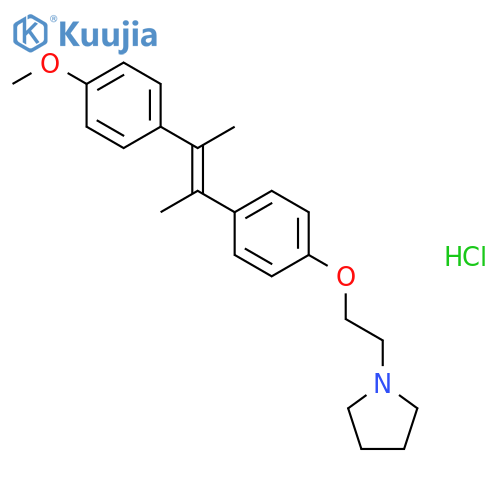 Pyrrolidine,1-[2-[p-(p-methoxy-a,b-dimethylstyryl)phenoxy]ethyl]-,hydrochloride, (E)- (8CI) structure