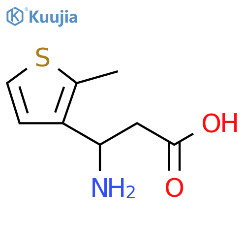 3-amino-3-(2-methylthiophen-3-yl)propanoic acid structure