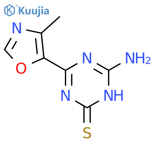 1,3,5-Triazine-2(1H)-thione, 6-amino-4-(4-methyl-5-oxazolyl)- structure