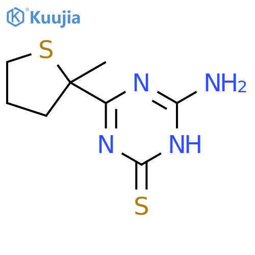 1,3,5-Triazine-2(1H)-thione, 6-amino-4-(tetrahydro-2-methyl-2-thienyl)- structure
