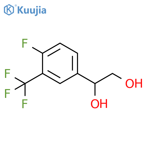1-4-fluoro-3-(trifluoromethyl)phenylethane-1,2-diol structure