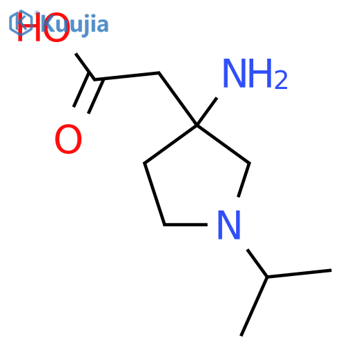 2-3-amino-1-(propan-2-yl)pyrrolidin-3-ylacetic acid structure
