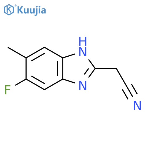 2-(6-fluoro-5-methyl-1H-benzo[d]imidazol-2-yl)acetonitrile structure