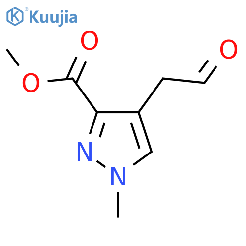methyl 1-methyl-4-(2-oxoethyl)-1H-pyrazole-3-carboxylate structure