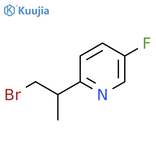 2-(1-bromopropan-2-yl)-5-fluoropyridine structure