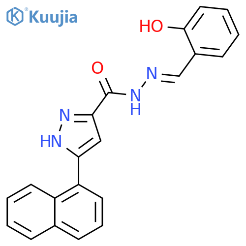 N'-(1E)-(2-hydroxyphenyl)methylidene-3-(naphthalen-1-yl)-1H-pyrazole-5-carbohydrazide structure