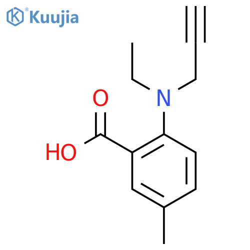 2-ethyl(prop-2-yn-1-yl)amino-5-methylbenzoic acid structure