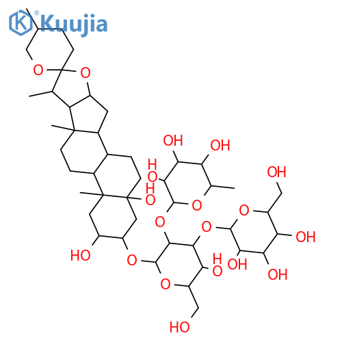 β-D-Glucopyranoside, (2α,3β,5α,25R)-2,5-dihydroxyspirostan-3-yl O-6-deoxy-α-L-mannopyranosyl-(1→2)-O-[β-D-galactopyranosyl-(1→3)]- structure