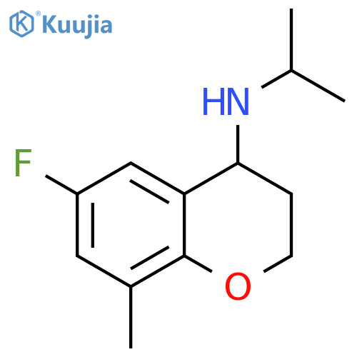 6-fluoro-8-methyl-N-(propan-2-yl)-3,4-dihydro-2H-1-benzopyran-4-amine structure