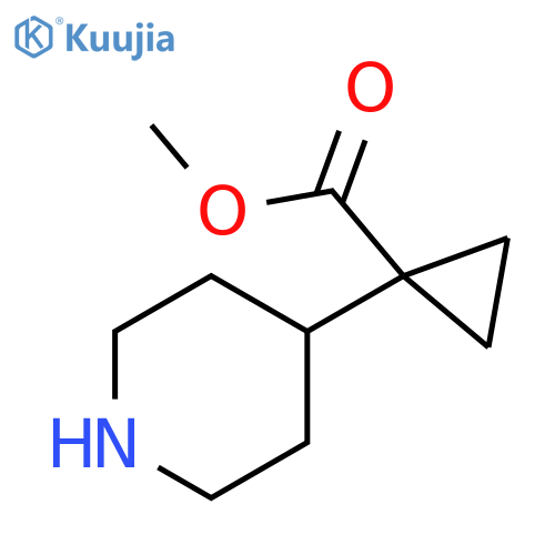 Cyclopropanecarboxylic acid, 1-(4-piperidinyl)-, methyl ester structure