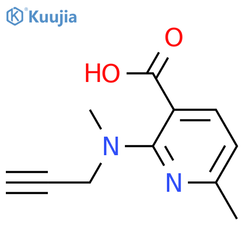 6-methyl-2-methyl(prop-2-yn-1-yl)aminopyridine-3-carboxylic acid structure