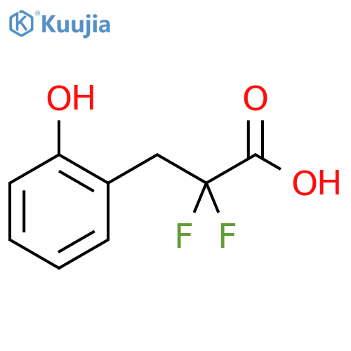 2,2-difluoro-3-(2-hydroxyphenyl)propanoic acid structure