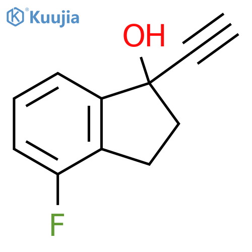 1-Ethynyl-4-fluoro-2,3-dihydro-1H-inden-1-OL structure