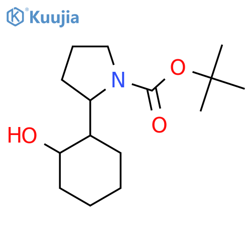 tert-butyl 2-(2-hydroxycyclohexyl)pyrrolidine-1-carboxylate structure