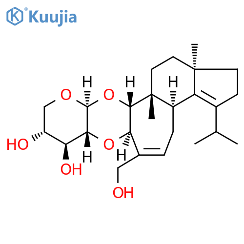 b-D-Xylopyranose,1,2-O-[(3aR,5aR,6R,7R,10aR)-2,3,3a,4,5,5a,6,7,10,10a-decahydro-8-(hydroxymethyl)-3a,5a-dimethyl-1-(1-methylethyl)cyclohept[e]indene-6,7-diyl]-(9CI) structure