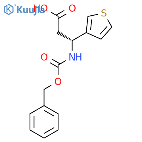 (3R)-3-{(benzyloxy)carbonylamino}-3-(thiophen-3-yl)propanoic acid structure