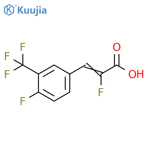 2-fluoro-3-[4-fluoro-3-(trifluoromethyl)phenyl]prop-2-enoic acid structure