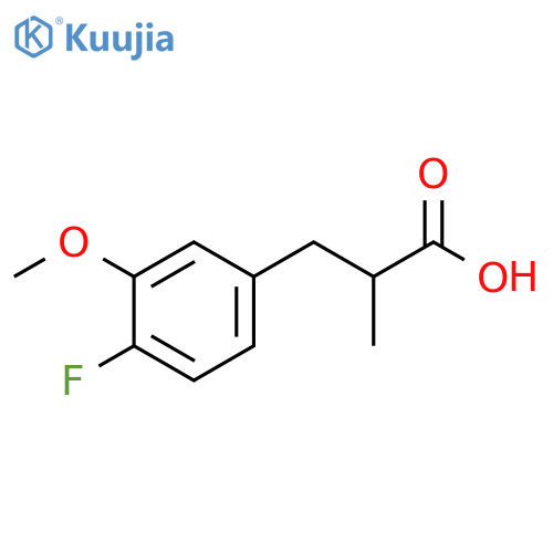 3-(4-fluoro-3-methoxyphenyl)-2-methylpropanoic acid structure