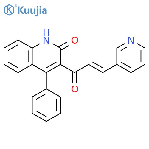 4-phenyl-3-[(2E)-3-(pyridin-3-yl)prop-2-enoyl]-1,2-dihydroquinolin-2-one structure
