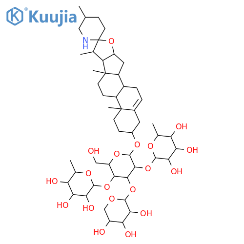 b-D-Glucopyranoside, (3b,22a,25R)-spirosol-5-en-3-yl O-a-L-arabinopyranosyl-(1&reg;3)-O-[6-deoxy-a-L-mannopyranosyl-(1&reg;2)]-O-[6-deoxy-a-L-mannopyranosyl-(1&reg;4)]- (9CI) structure