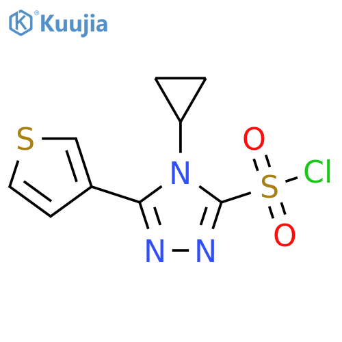 4-cyclopropyl-5-(thiophen-3-yl)-4H-1,2,4-triazole-3-sulfonyl chloride structure