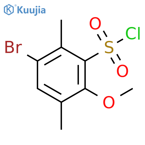 3-bromo-6-methoxy-2,5-dimethylbenzene-1-sulfonyl chloride structure