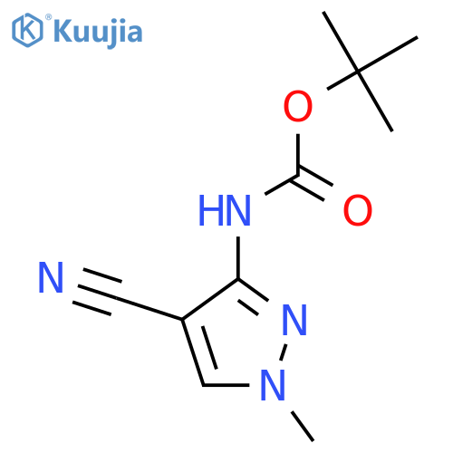 tert-butyl N-(4-cyano-1-methyl-1H-pyrazol-3-yl)carbamate structure