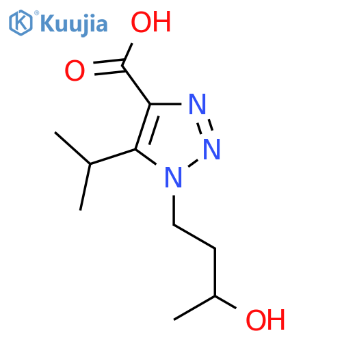 1-(3-hydroxybutyl)-5-(propan-2-yl)-1H-1,2,3-triazole-4-carboxylic acid structure