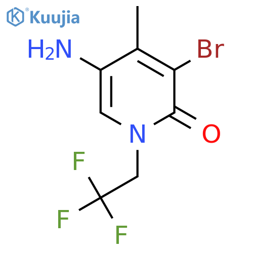5-amino-3-bromo-4-methyl-1-(2,2,2-trifluoroethyl)-1,2-dihydropyridin-2-one structure