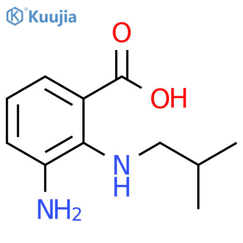 Benzoic acid, 3-amino-2-[(2-methylpropyl)amino]- structure
