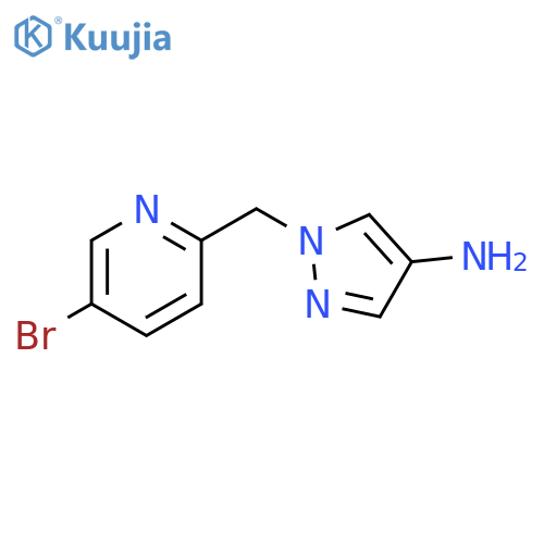 1-(5-bromopyridin-2-yl)methyl-1H-pyrazol-4-amine structure