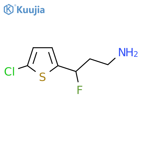 3-(5-chlorothiophen-2-yl)-3-fluoropropan-1-amine structure