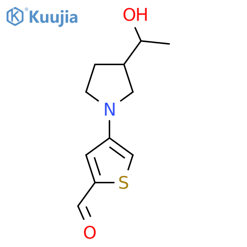 4-[3-(1-Hydroxyethyl)pyrrolidin-1-yl]thiophene-2-carbaldehyde structure
