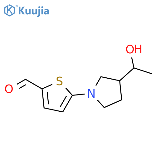 2-Thiophenecarboxaldehyde, 5-[3-(1-hydroxyethyl)-1-pyrrolidinyl]- structure
