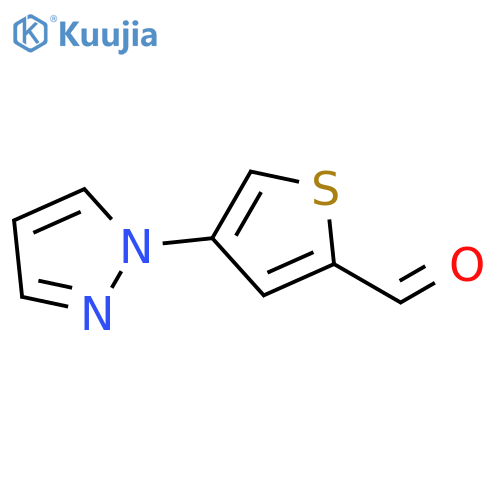 4-(1H-pyrazol-1-yl)thiophene-2-carbaldehyde structure