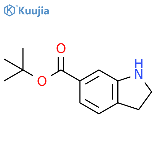 1H-Indole-6-carboxylic acid, 2,3-dihydro-, 1,1-dimethylethyl ester structure