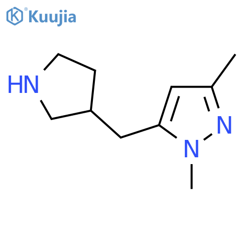 1,3-dimethyl-5-[(pyrrolidin-3-yl)methyl]-1H-pyrazole structure