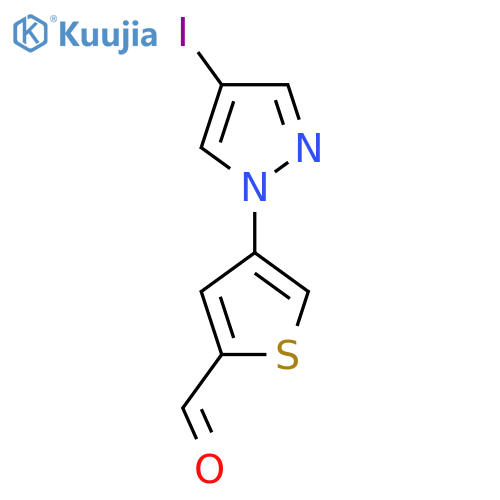 4-(4-iodo-1H-pyrazol-1-yl)thiophene-2-carbaldehyde structure