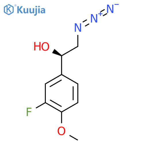 (1R)-2-azido-1-(3-fluoro-4-methoxyphenyl)ethan-1-ol structure