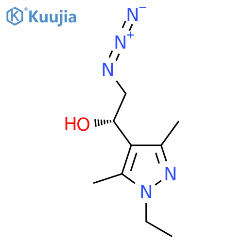 (1S)-2-azido-1-(1-ethyl-3,5-dimethyl-1H-pyrazol-4-yl)ethan-1-ol structure