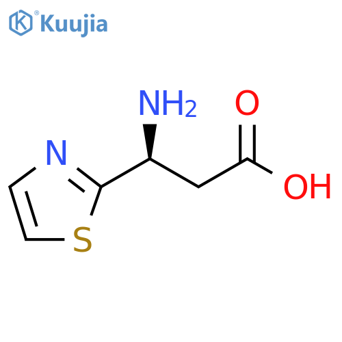 (3S)-3-amino-3-(1,3-thiazol-2-yl)propanoic acid structure