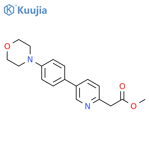 2-Pyridineacetic acid, 5-[4-(4-morpholinyl)phenyl]-, methyl ester structure