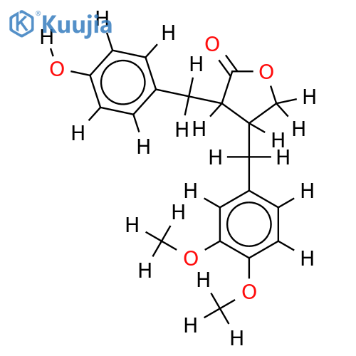 (-)-(2R,3R)-2-(4'-Hydroxybenzyl)-3-(3'',4''-dimethoxybenzyl)butyrolactone structure