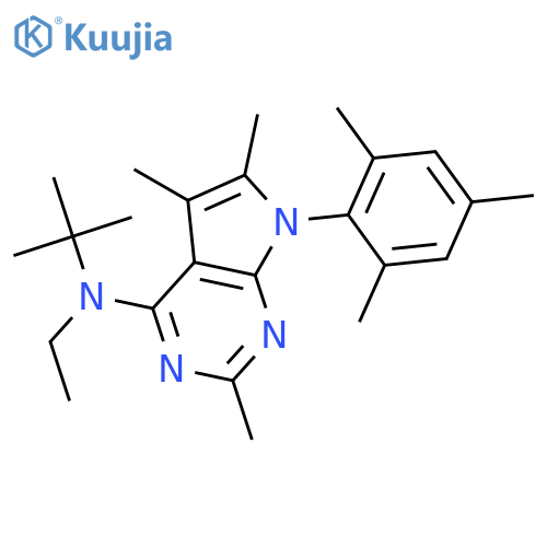 7H-Pyrrolo[2,3-d]pyrimidin-4-amine,N-butyl-N-ethyl-2,5,6-trimethyl-7-(2,4,6-trimethylphenyl)- structure