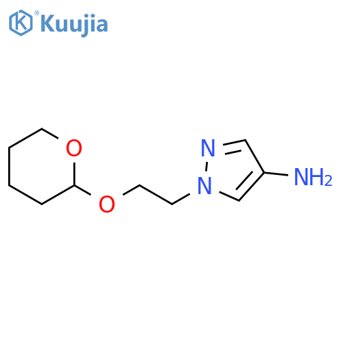 1H-Pyrazol-4-amine, 1-[2-[(tetrahydro-2H-pyran-2-yl)oxy]ethyl]- structure