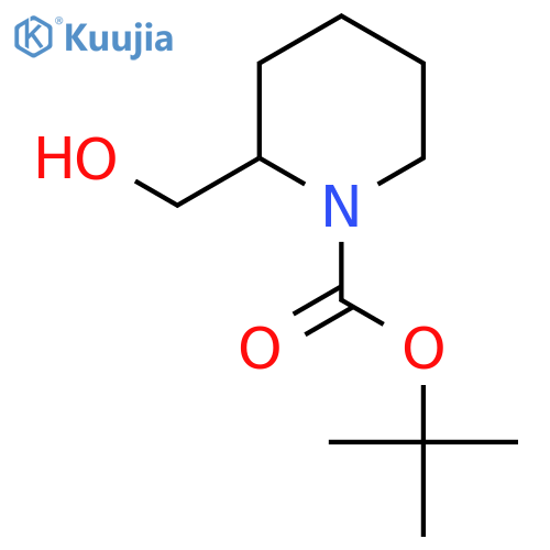 tert-butyl 2-(hydroxymethyl)piperidine-1-carboxylate structure