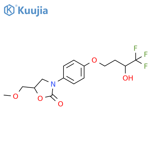 2-Oxazolidinone,5-(methoxymethyl)-3-[4-(4,4,4-trifluoro-3-hydroxybutoxy)phenyl]- structure