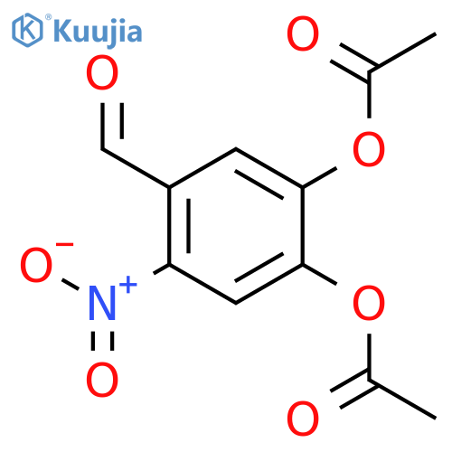 Benzaldehyde, 4,5-bis(acetyloxy)-2-nitro- structure